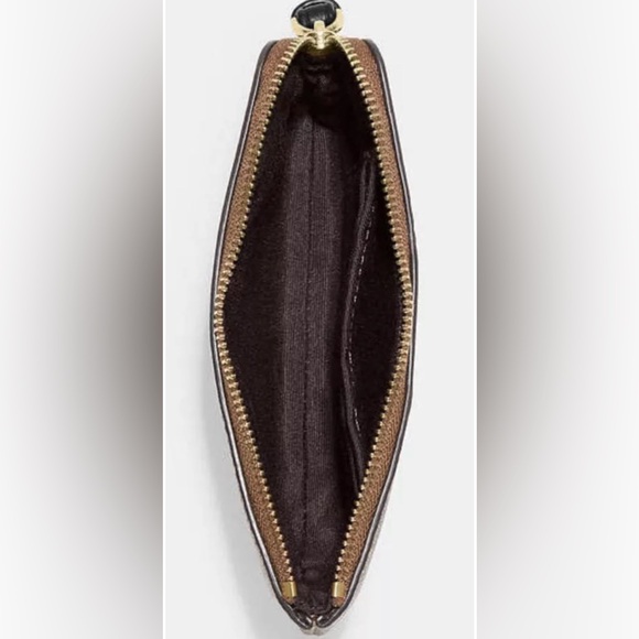 COACH Corner Zip Wristlet In Signature Canvas With Black Stripe - NEW W/ TAGS - Picture 2 of 6